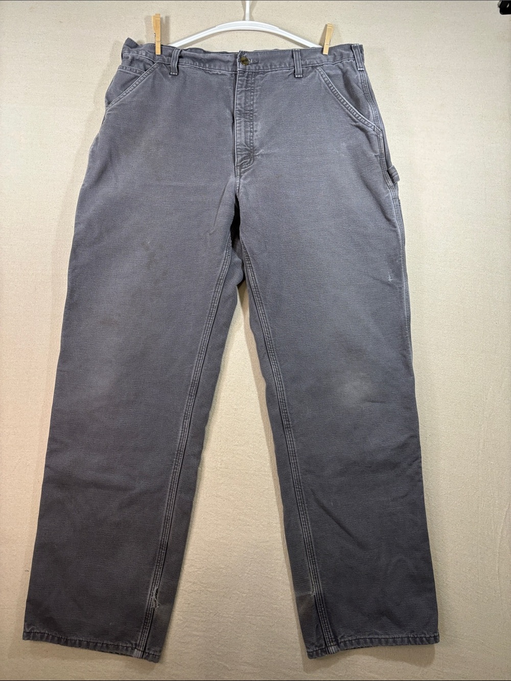 Carhartt Men's Flannel Lined Cargo Pants in Charcoal 38x34